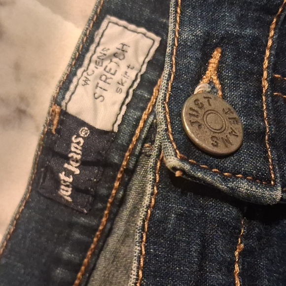 Vintage Two Tone Stretch Denim Pencil Skirt - Picture 7 of 11